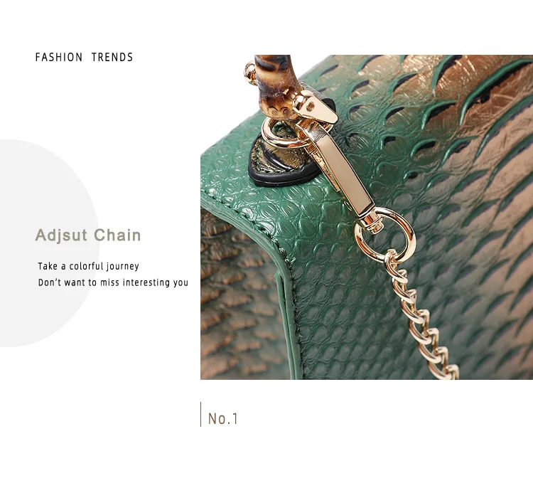 Fashion Maroon Python Pattern Leather Handbag Embossed Snake Leather Designer Women Purses Summer Bamboo Bags Handbags