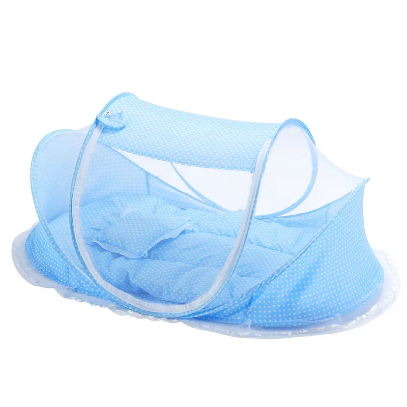 Cama de nido de bebé, cuna portátil, juego de cama plegable y transpirable para el cuidado de los recién nacidos con mosquitera, almohada de canasta de algodón para dormir