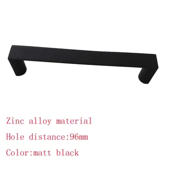

matt black furniture pull handle,96mm black square cabinet drawer handle