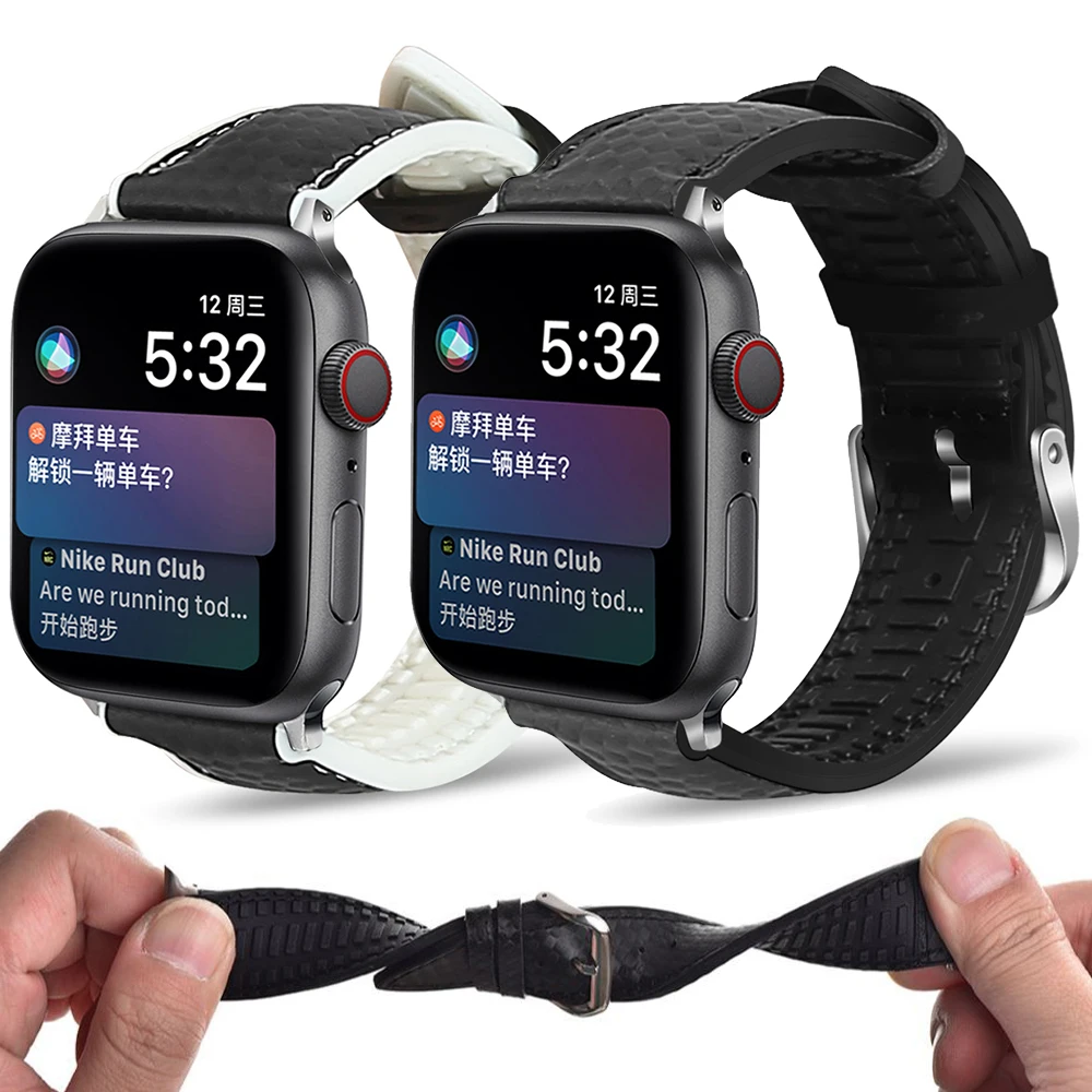 Кожаный ремешок для часов apple watch 40 мм 38 correa band 44 42 iwatch series 5 4 3 2 1 браслет|Ремешки