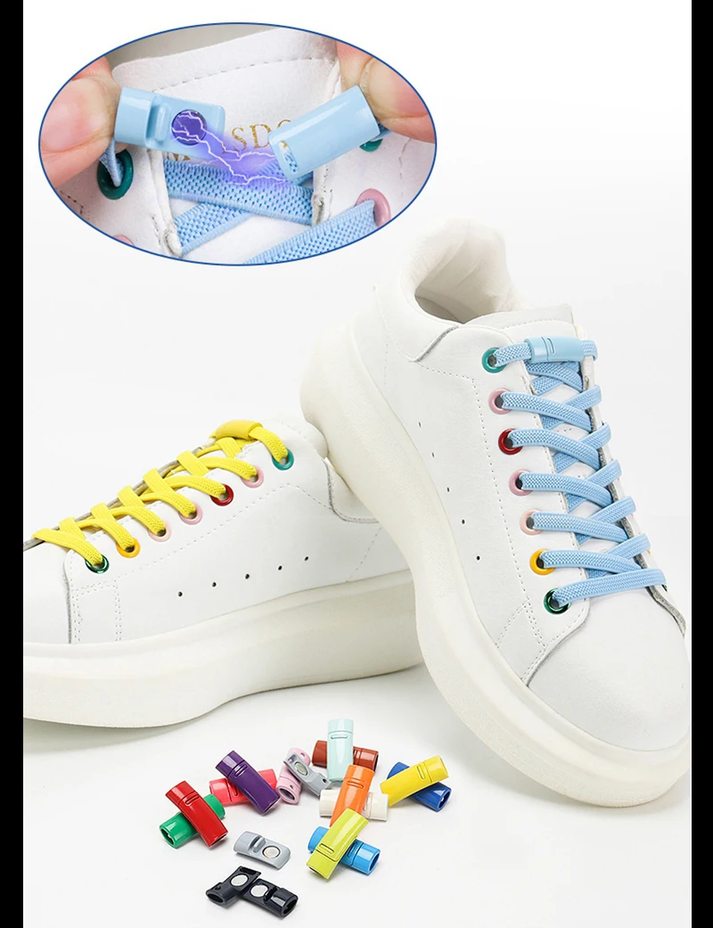 Magnetic lock Elastic Shoelaces Flat Of Sneakers No tie Shoe Laces Metal locking Easy to put on and take off Lazy Shoelace Magnetic lock Elastic Shoelaces Flat Of Sneakers No tie Shoe Laces Metal locking Easy to put on and take off Lazy Shoelace