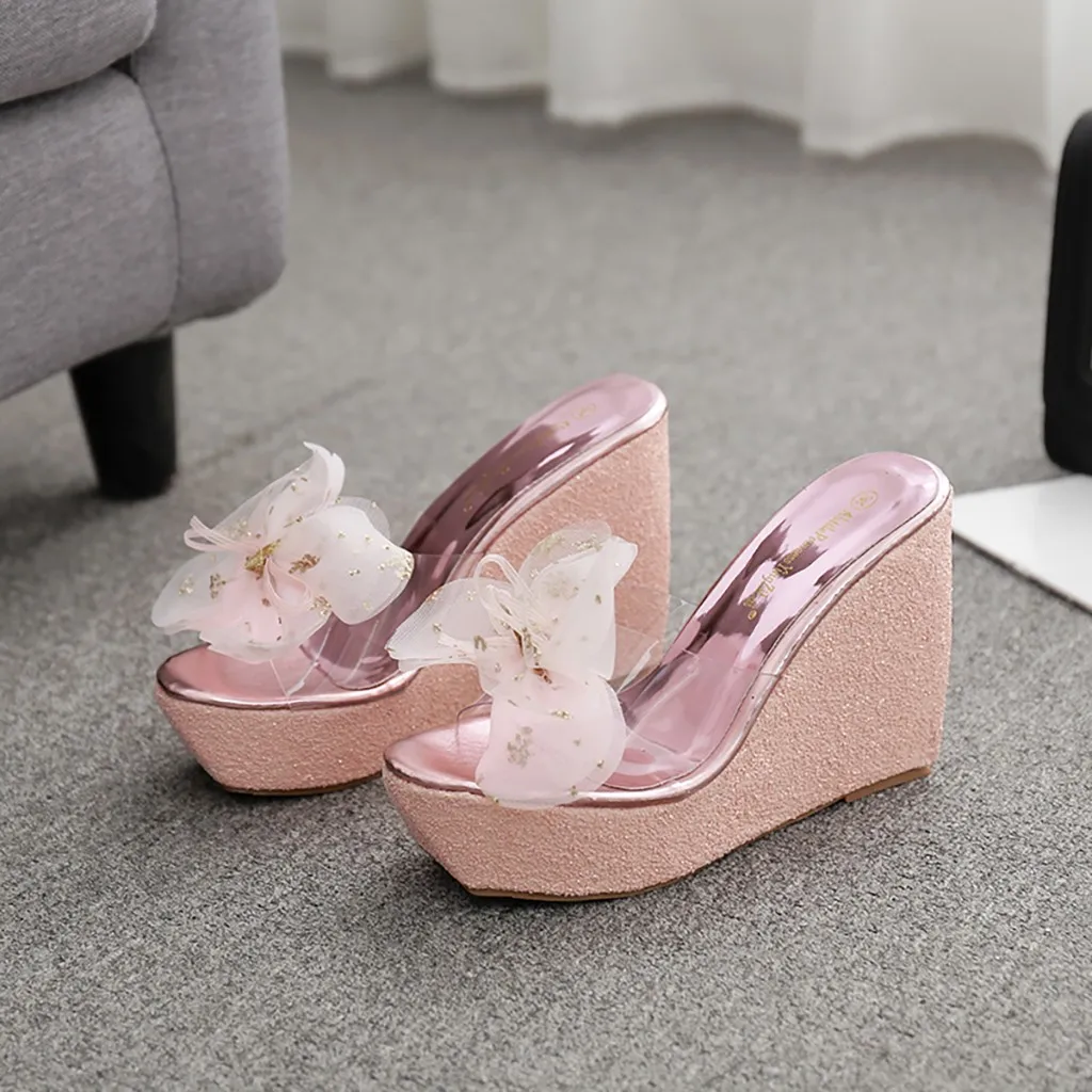 

Wedge Sandals Women 2019 Elegant Summer Shoes Outdoor Breathable Floral Sandals Ladies Platform High Heel Slippers Peep Toe Shoe