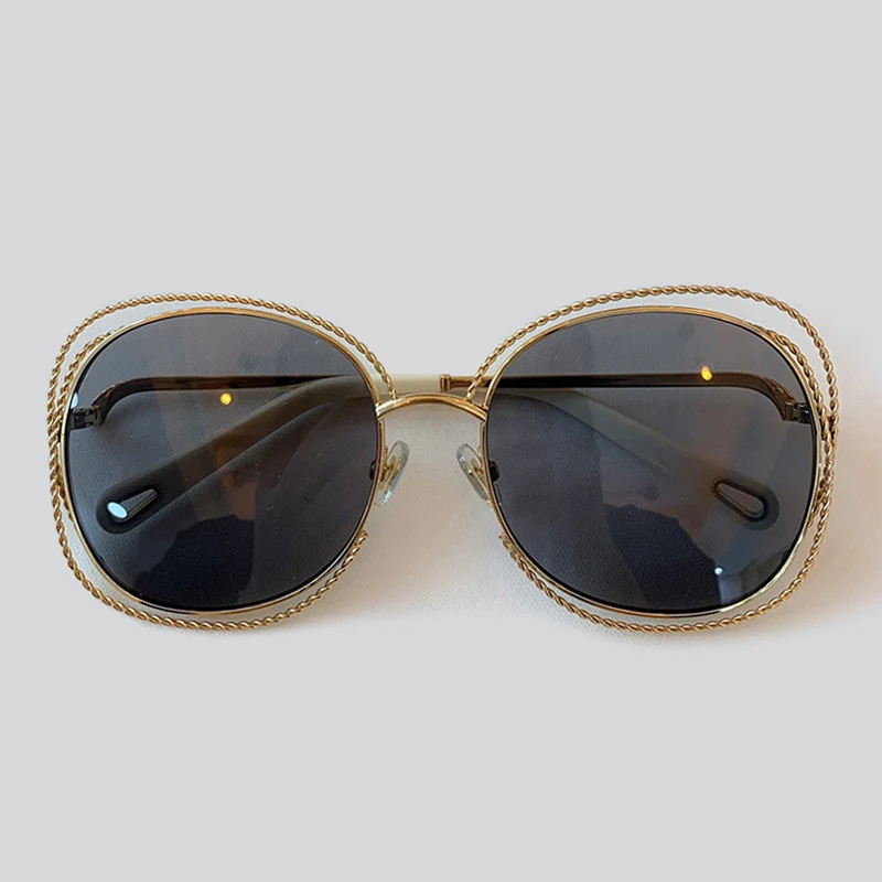 No.2 Sunglasses Ретро большие круглые солнцезащитные очки женские брендовые дизайнерские металлические оправы градиентные солнцезащитные очки Oculos UV400 - Цвет линз: No.2 Sunglasses