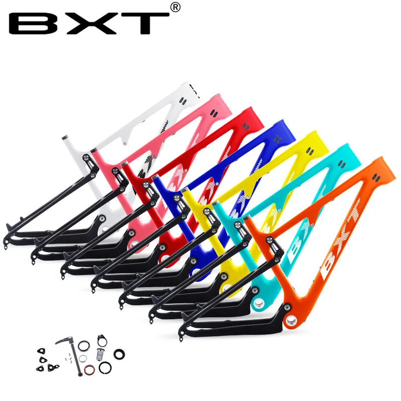 Clearance BXT Newest 29er UD Carbon MTB Full Suspension Cross Country no logo  BSA Rear shock 165*38mm*22mm Mountain Bike Frame 1