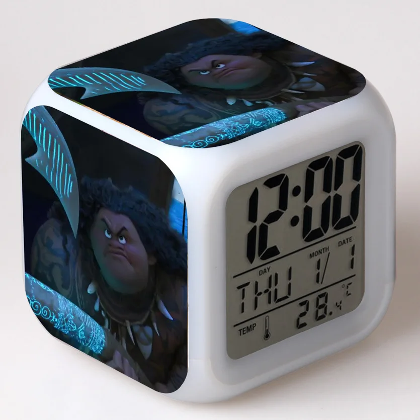 22 Moana мультяшный будильник детские игрушки Led reloj будильник, цифровой Электронные часы с будильником wake up light table reveil wekker - Цвет: 22