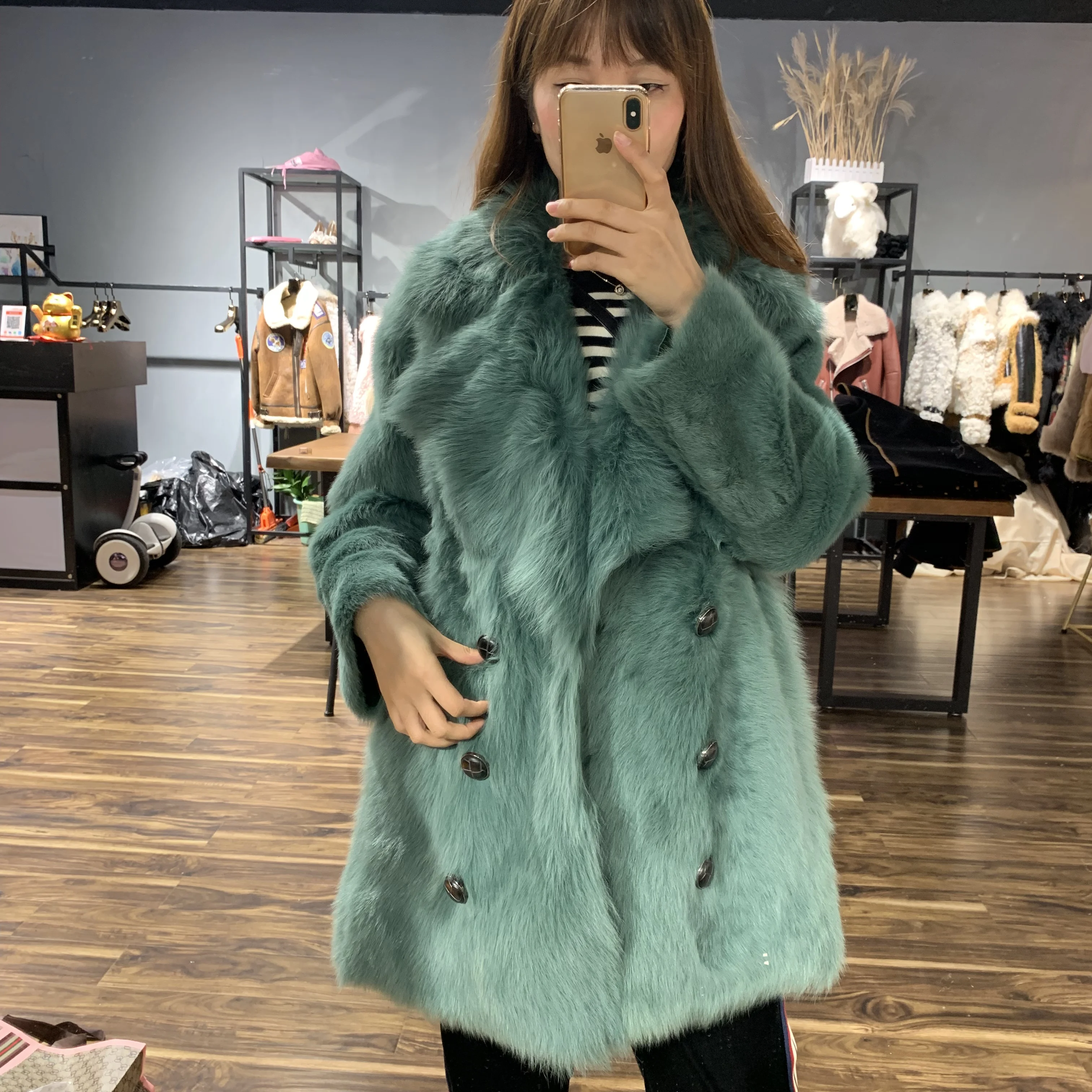 SQXR меховая женская кожаная куртка из овчины Высококачественная шуба