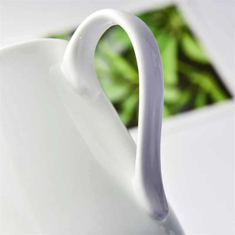 330ml Brief Pure White Mugs Bone China Water Cup Couple Lover Milk