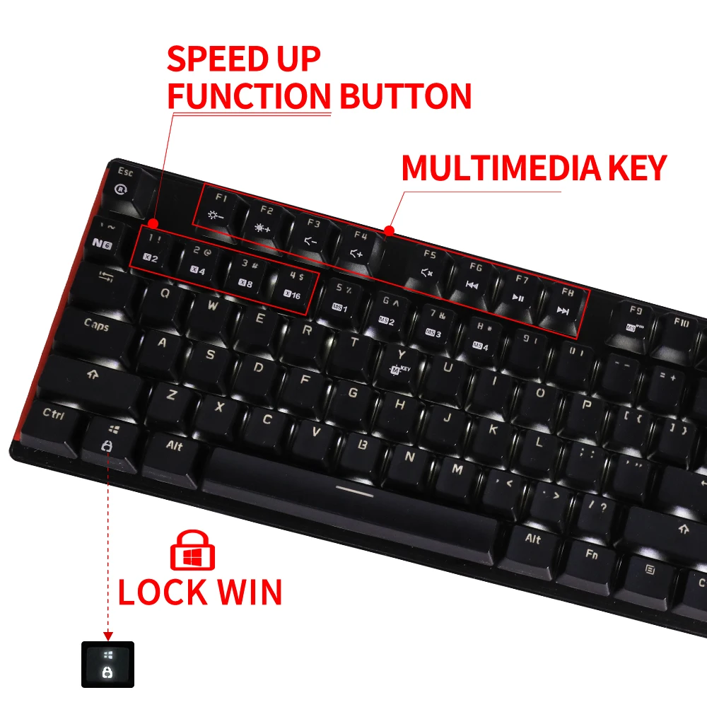 HEXGEARS GK705 Hot Swap Switch Mechanical Keyboard 104 Keys RU/US Waterproof Wired Gaming Keyboard Anti-Ghosting Backlit For PC