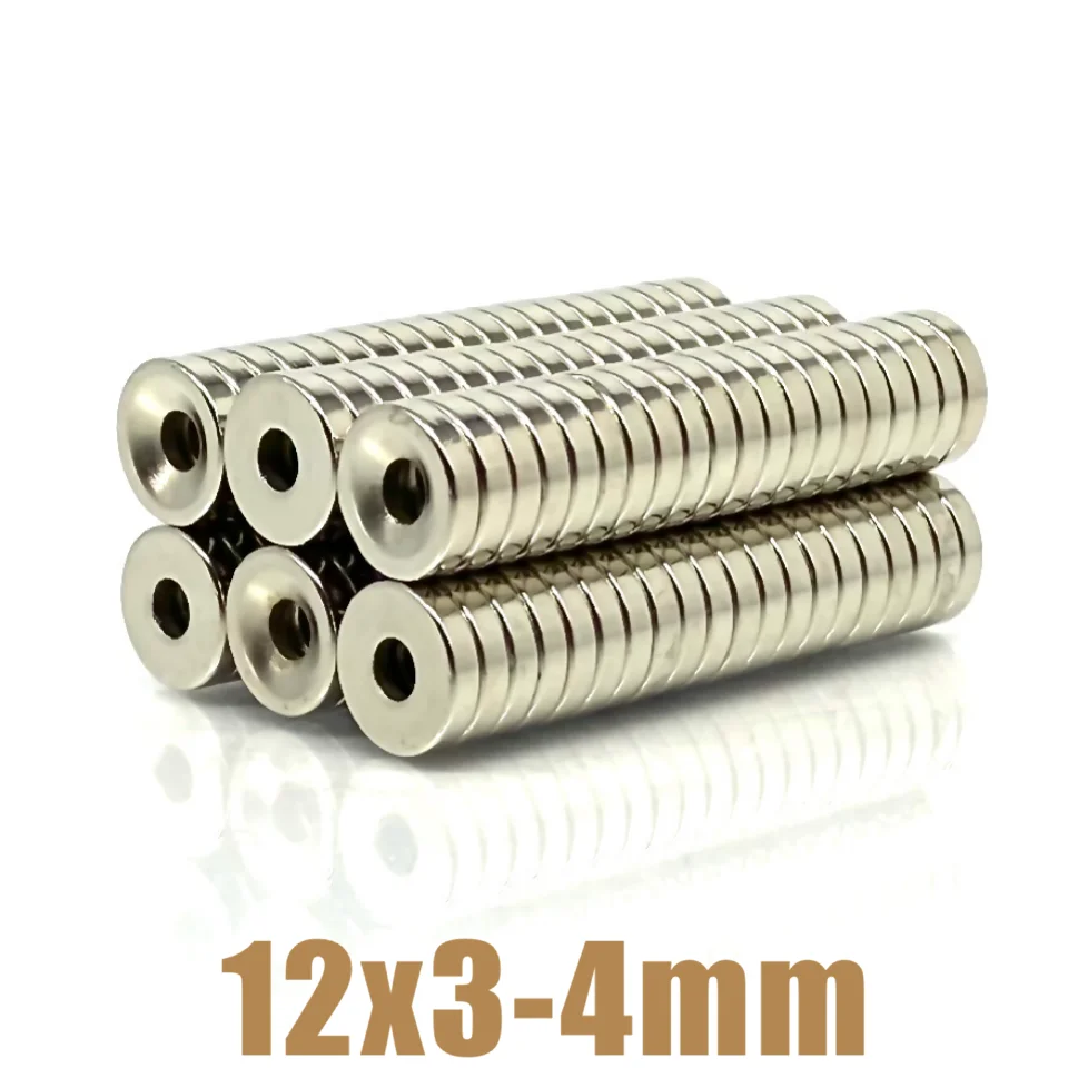 Неодимовый магнит 12x3-4 10-500 шт. 12x3 отверстия 4 N35 NdFeB Круглый супер мощный сильный