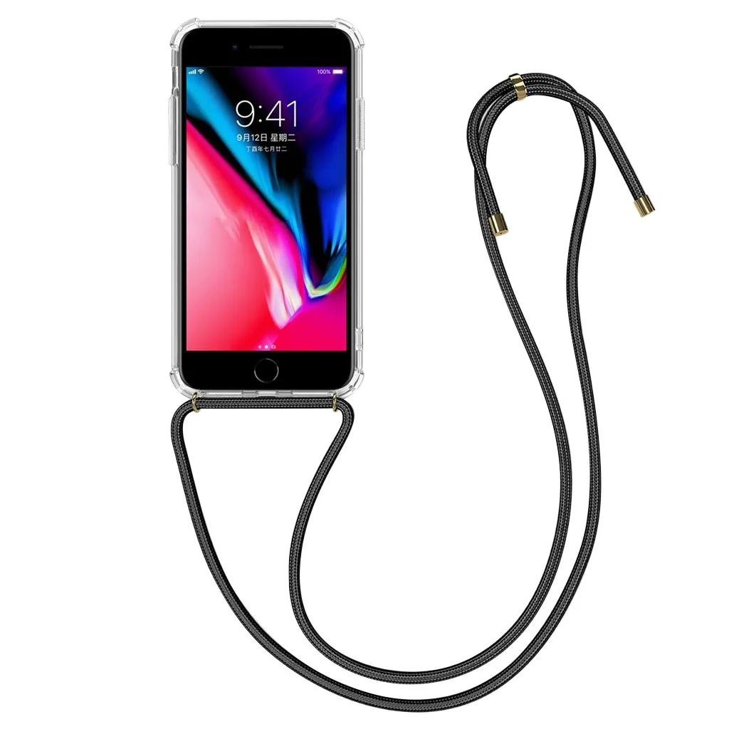 C Нашейные ремешки, выдвижной силиконовый чехол для iPhone 7/8 Plus/iPhone 7/8/XS MAX/iPhone X/iPhone XR - Цвет: C