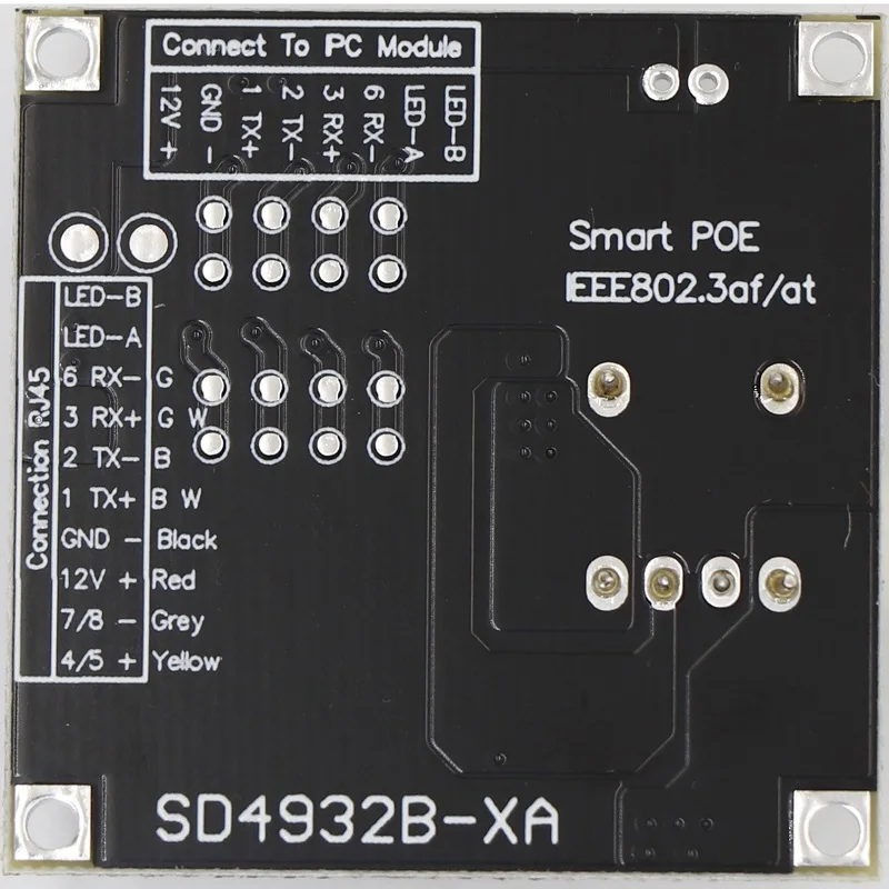 Плата модуля PoE для сетевых IP камер видеонаблюдения питание от сети Ethernet 12 В 1 А