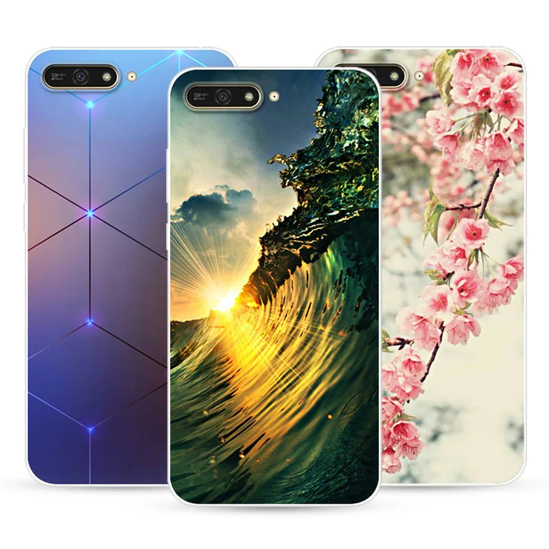 Phone Case For Huawei Y5 Y6 Y7 Y9 Prime 2018 Soft Silicone TPU Cute Cat Painted Back Cover Y3 2017 II Pro |