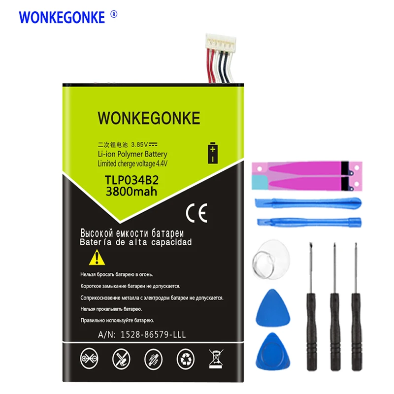 Аккумулятор WONKEGONKE TLP034B2 TLP034B1 для ALCATEL one touch pop s9 hero n3 a995l tcl y910 y910t | Мобильные