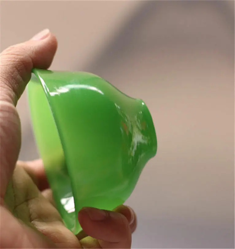 Chinese Handmade Natural Green jade Carved Pure Small Exquisite Bowl Cup  For kitchen 5