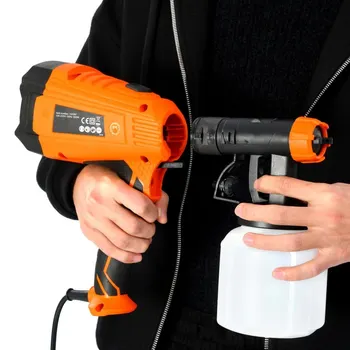 

Electric Paint Sprayer Orange-black 3 Patterns Suction Cup/air Flow Adjustable Durable Tool For Spraying Doors Furniture Walls