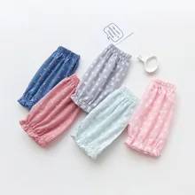 Летние детские леггинсы на гусеничном ходу хлопковые льняные шорты на гусеничном ходу для мужчин и женщин детские брюки в Корейском стиле брюки-клеш