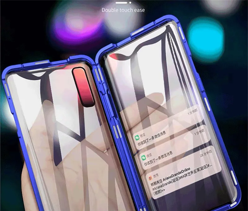Двусторонний металлический чехол из закаленного стекла с магнитным поглощением для samsung Galaxy A50 S8 S9 S10 Note 8 10 Plus чехол с полной защитой