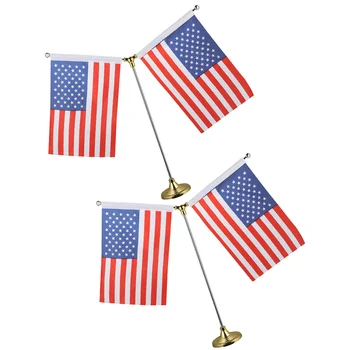 

2pcs Practical Lightweight Durable Adornment Reusable US Flag Flag National Flag Family Co-worker Friends