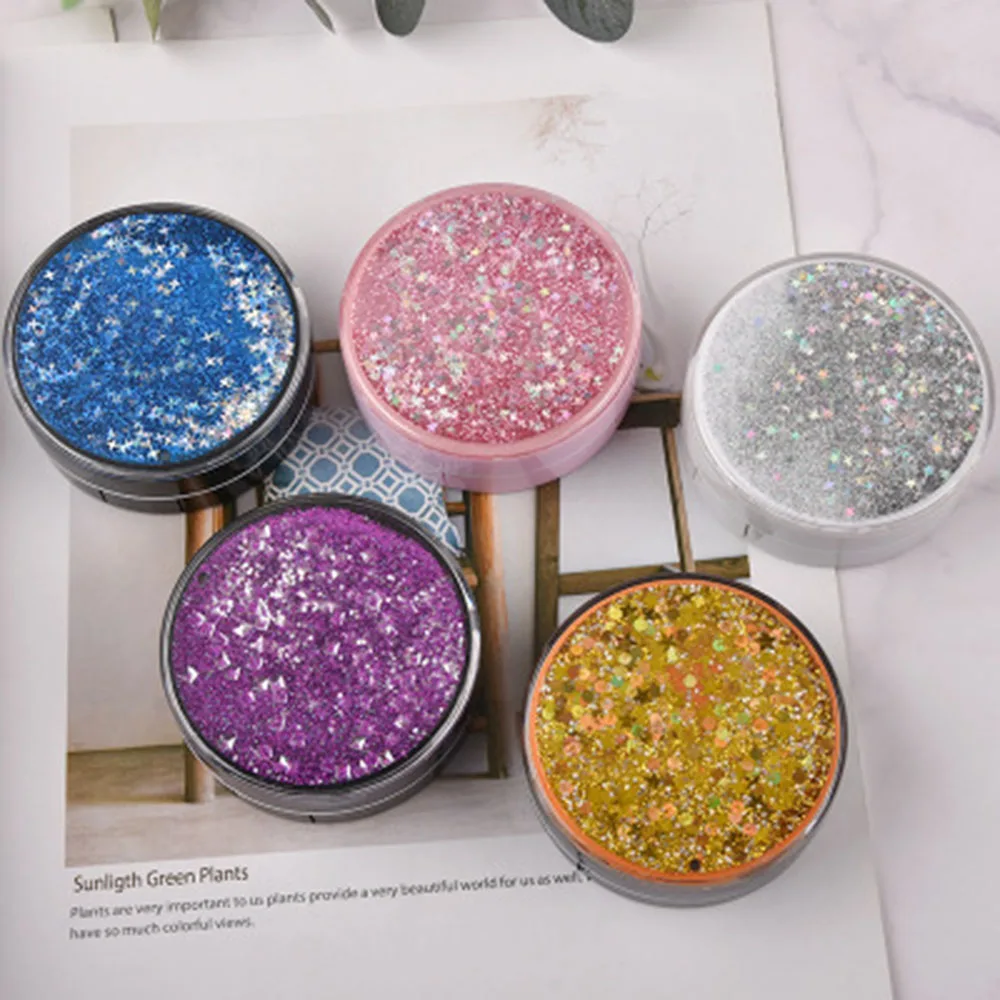 

Fashion Portable Contact Lens Box Glitter Easy Carry Round Shine Eyes Care Kit Holder Contact Lens Case ABS Plastic Storage