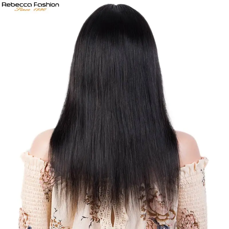 Peruca de Renda Remy do Laço Frontal do Cabelo Perucas para o Cabelo Rebecca Peruca Reta Parte Transparente Brasileiro Humano Natural Pré-arrancado t 14 High Quality Apliques e perucas