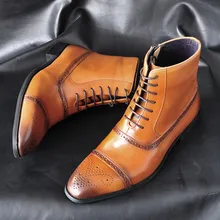 Мужские ботинки; коллекция года; обувь на платформе; мужские зимние модные ботинки с острым носком из искусственной кожи; высокие дышащие ботинки на шнуровке с боковой молнией