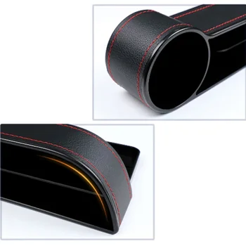 

1 Pair Car Left + Right Seat Gap Catcher Organizer Auto Storage Box Cup Holder New And High Quality
