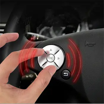 

Replacement Steering Wheel Button Set Cover Sticker For Mercedes-Benz C E S-class W204 W212 Interior Silver
