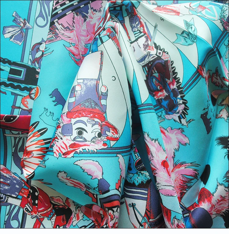 HuaJun 2 магазин | Красивая повседневная одежда "Kachinas wash" 90 Шелковый квадратный шарф саржевый шарф с принтом ручная работа