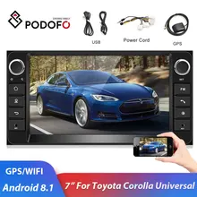 Podofo Android 8,1 2 din Автомобильный Радио Стерео gps навигация Мультимедиа Bluetooth Авто Радио 2 Din аудио для Toyota Corolla