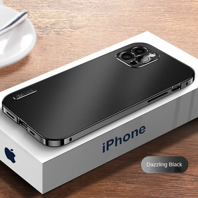 2022 NEW Metal aluminium alloy Case for iPhone 13 12 11 Pro Max Camera Protective Case iphone Original Color Phone Back Cover Black