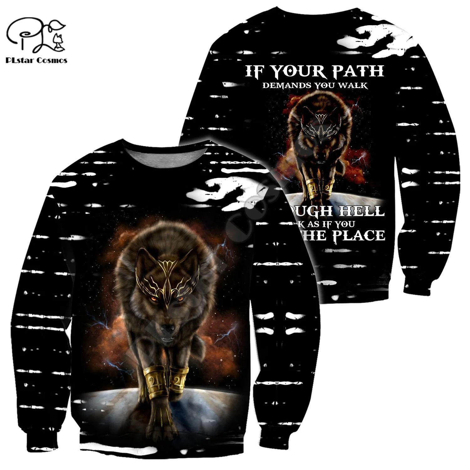 PLstar Cosmos Animal Wolf Hunting Fenrir Tattoo Tracksuit Pullover NewFashion 3DPrint Men/Women Casual Jackets Zipper Hoodies 27