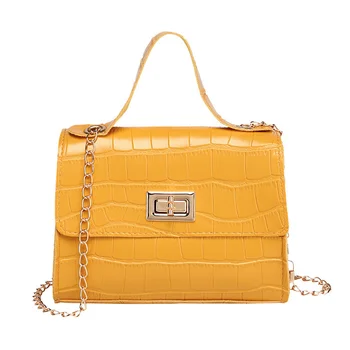 

Fashion Women BagsSummer New Crocodile Pattern Handbag Shoulder Messenger Chain Lock Small Square Bag Wholesale