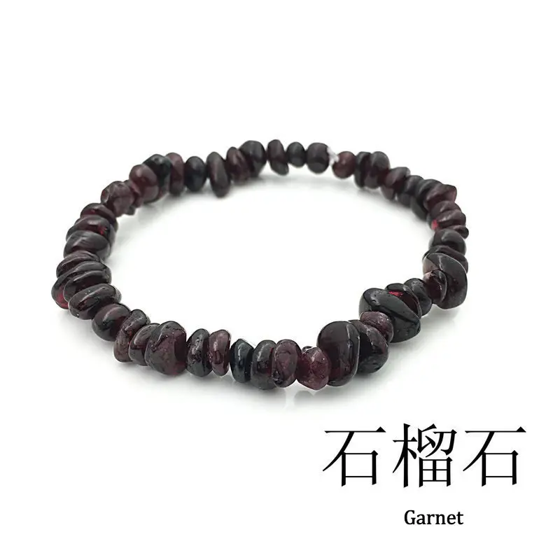 Garnet Ручной работы растягивающийся Кристальный Чип браслет с камнями нерегулярный натуральный камень Шарм с эластичной веревкой подарок - Окраска металла: Garnet