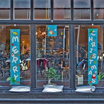 

3Pcs/set Christmas Porch Banner Sign Christmas Ornaments Hanging Banners Merry Christmas Couplet Navidad Outdoor Decoration