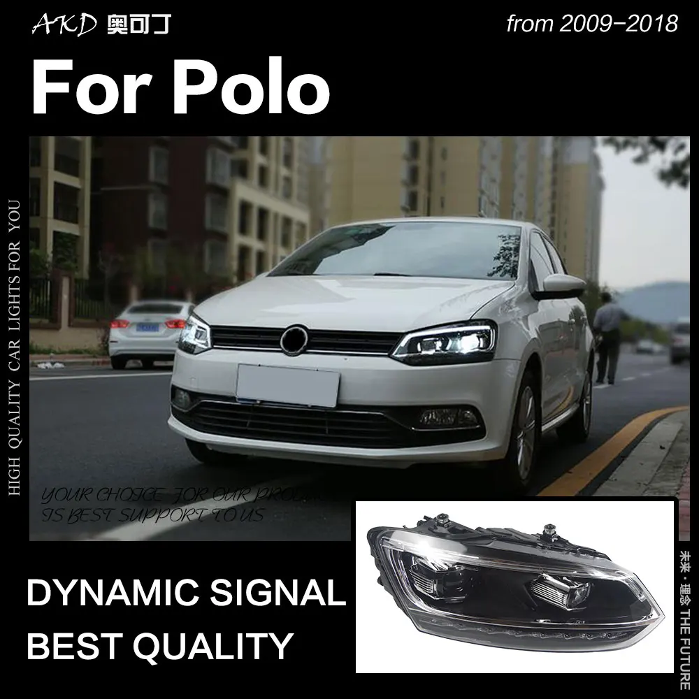 US $464.00 AKD Car Styling For Polo Headlights 20102018 Vento LED Headlight LED DRL Hid Head Lamp Angel Eye Bi Xenon Beam Accessories