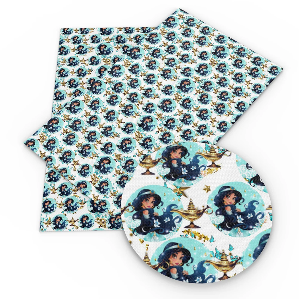 

David accessories 20*34cm Princess Printed Synthetic Leather Bows Faux Leather Sheets in Crafts ,DIY Handmade Materials,1Yc9663