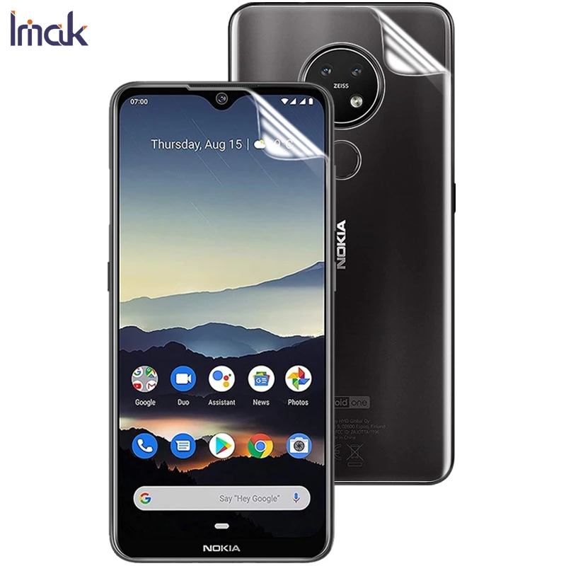 

For 6.2 7.2 Imak Hydrogel III For Nok ia 6.2 7.2 Screen Protector 2PCS Full Coverage Front Back Soft Protective Film Not Glass