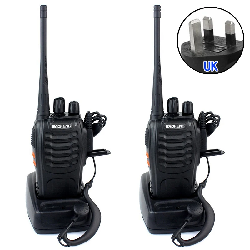2 шт Профессиональный двухсторонний радиоприемник UHF Walkie Talkie трансивер, монтируемый без инструментов Размеры(без антенны): прибл. 60x33x115 мм