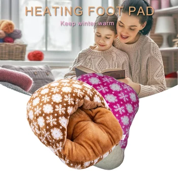 

USB Electronic Foot Warmer Warm Feet Treasure Heating Shoes Plush Bedroom Office Winter Hot Boots Keep Warm Heating Pads Mat