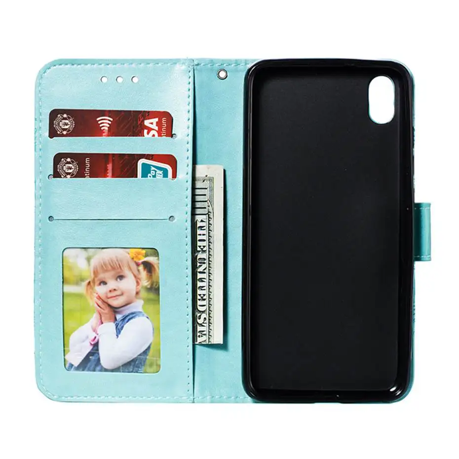 Premium PU Leather Flip Wallet Cover - Universal Fit