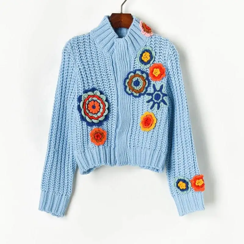 Best Price Winter Vintage Turtleneck Sweater Women Jumper Thick Warm Needle 3D Hand Hook Flower Embroidery Short Knit Sweater Best Price Winter Vintage Turtleneck Sweater Women Jumper Thick Warm Needle 3D Hand Hook Flower Embroidery Short Knit Sweater