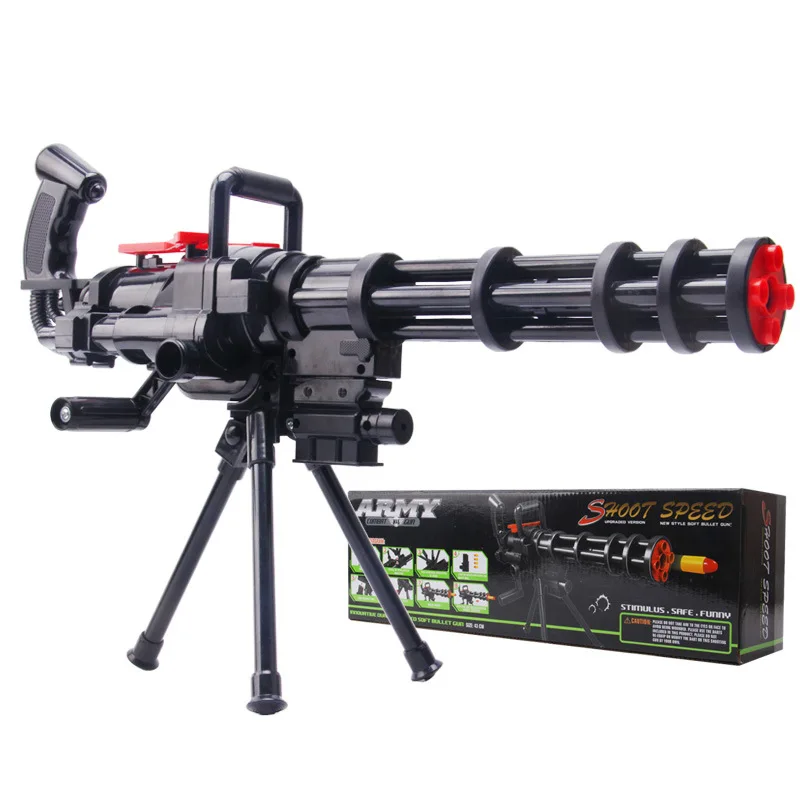 Gatling Continuous Soft Shot Gun Airsoft Gun Model Toy Rubber Bullet