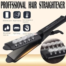 1 шт. выпрямитель для волос с четырьмя зубцами Регулировка температуры керамический турмалин ионный плоский утюжок выпрямитель для волос расширенная панель