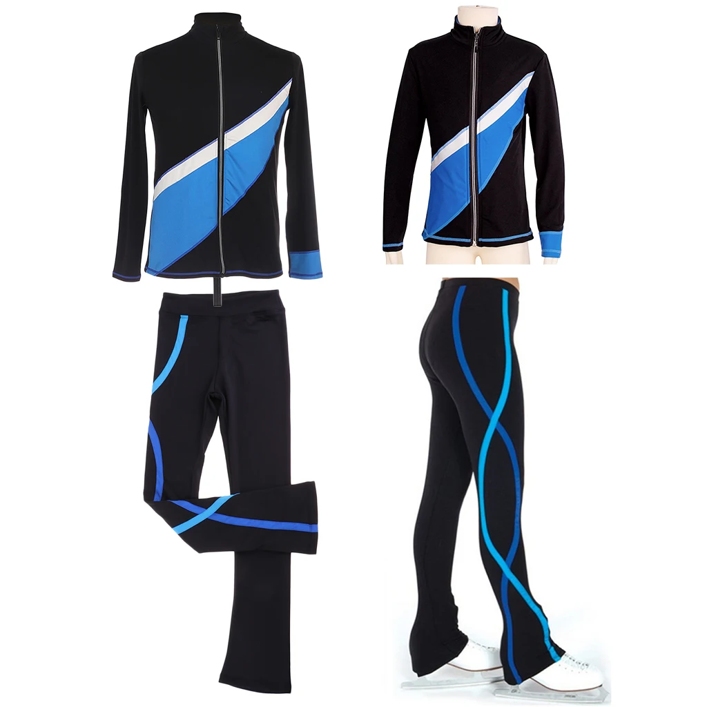 Adult Kids Figure Ice Skating Suit Outfit Pants Jacket Skate Gym Dance Sportswear Polartec Polar Fleece Skate Yoga Dance Clothes
