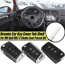 3 Button 3Colors Remote Car Key Cover Fob Shell Parts HU162T Key Blade For VW Golf MK7 3 Skoda Seat Passat B6
