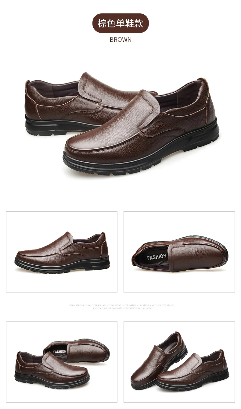 Top Quality Genuine Leather Shoes Men Flats Winter Warm Fur Shoes Formal Dress Shoes for Men Slip on Driving Office Shoe