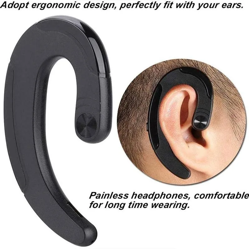 1pc Portable Sports Earphone Wireless Bluetooth Ear Headphones With Headset Hook Cordless Mic U3W2