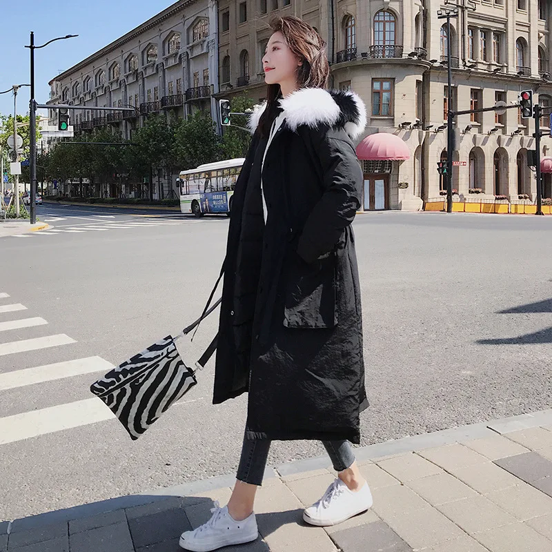 

2018 Winter Fashion Comfortable Simple Cool Solid Color Mid-length Long Sleeve Cotton-padded Clothes