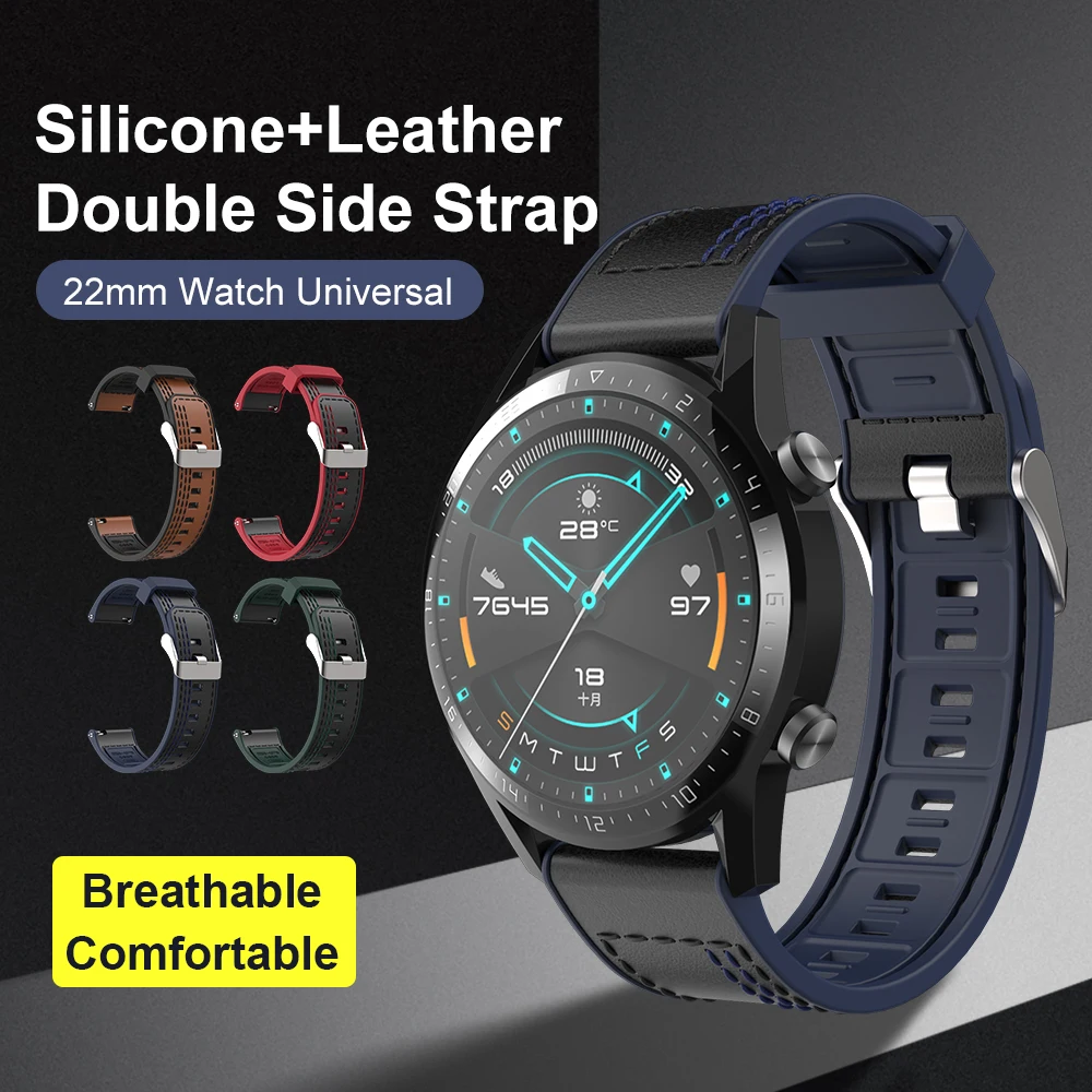 

Силиконовый ремешок для умных часов Samsung Gear S3, 22 мм, из мягкой кожи, универсальный ремешок для часов Samsung Galaxy Watch 46 мм
