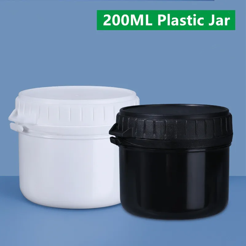 

Empty 200ml thicken plastic jar with inner lid for Honey candy cream Paint Food Grade container Leakproof bottle 1PCS